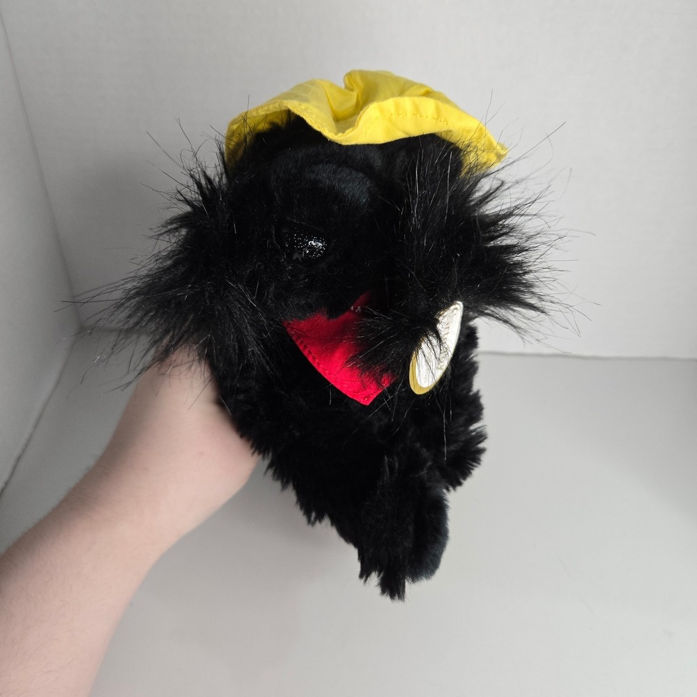 NWT Curto Toy Plush Jake The Salty Dog Cafe Black Dog Yellow Hat Red Bandana